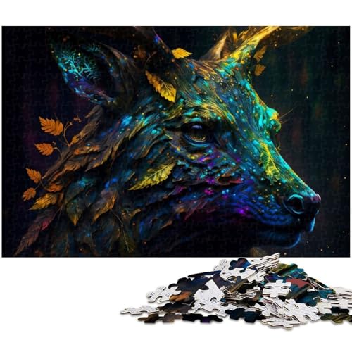 1000 teiliges Puzzle Mirage Deer Puzzle für Erwachsene Holzpuzzle anspruchsvolles Spiel 1000 Teile (75 x 50 cm) von zouxangzz
