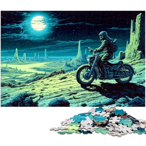 1000 teiliges Puzzle Motorrad Malpuzzle für Erwachsene Papierpuzzle anspruchsvolles Spiel (Größe 38 x 26 cm) von zouxangzz
