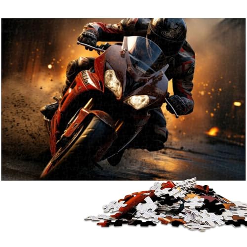 1000 teiliges Puzzle Motorrad Rennpuzzle für Erwachsene Holzpuzzle anspruchsvolles Spiel 1000 Teile (75 x 50 cm) von zouxangzz