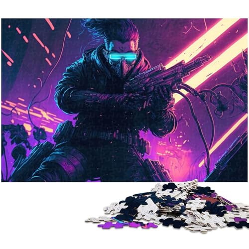 1000 teiliges Puzzle Neon Hunter für Kinder Holzpuzzle Lernspiele für Erwachsene (Größe 75 x 50 cm) von zouxangzz