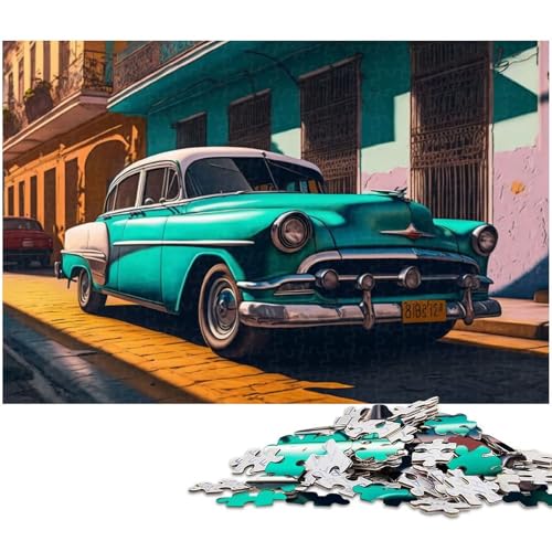 1000 teiliges Puzzle Oldtimer Puzzle für Kinder Papierpuzzle Lernspiele für Erwachsene (Größe 38 x 26 cm) von zouxangzz
