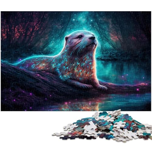 1000 teiliges Puzzle Otter Neon Puzzle für Erwachsene Papierpuzzle Herausforderndes Spiel 1000 PCS (38x26cm) von zouxangzz