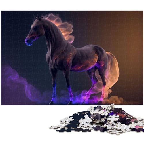 1000 teiliges Puzzle Pferdepuzzle für Erwachsene Holzpuzzle Familiendekoration (Größe 75 x 50 cm) von zouxangzz