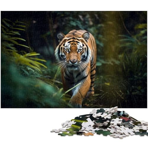 1000 teiliges Puzzle Porträt eines Tigers Papierpuzzle Lernspiele Heimdekoration (Größe 38 x 26 cm) von zouxangzz