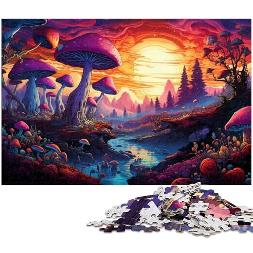1000 teiliges Puzzle Psychedelische farbenfrohe Landschaften für Erwachsene und Kinder Holzpuzzle tolles Geschenk für Erwachsene 1000 Teile (75 x 50 cm) von zouxangzz