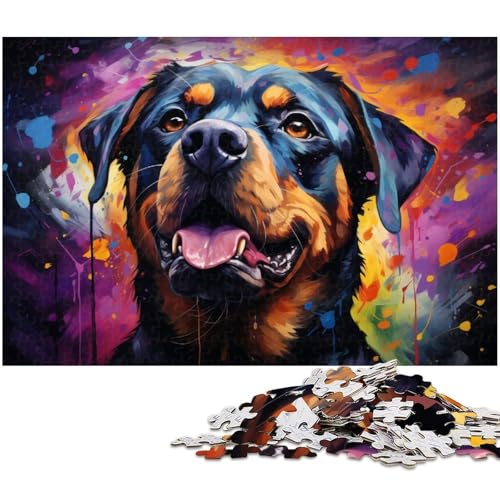 1000 teiliges Puzzle Rottweiler für Erwachsene Holzpuzzle tolle Geschenke zu Weihnachten 1000 Teile (75 x 50 cm) von zouxangzz