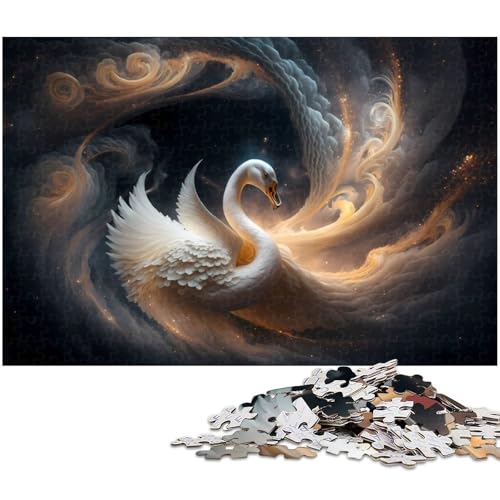 1000 teiliges Puzzle Schwanenpaar Puzzle für Erwachsene Papierpuzzle anspruchsvolles Spiel (Größe 38 x 26 cm) von zouxangzz