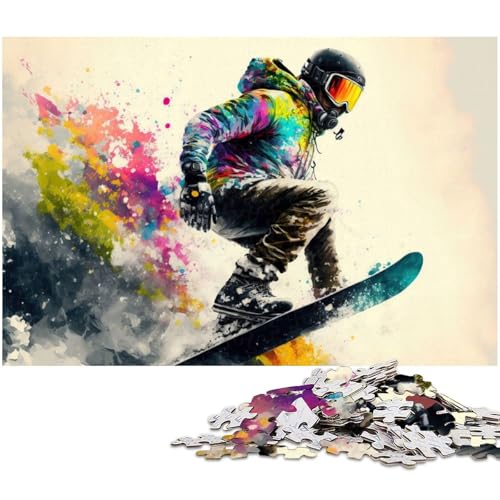 1000 teiliges Puzzle Snowboard_ Puzzle für Erwachsene Holzpuzzle anspruchsvolles Spiel (Größe 75 x 50 cm) von zouxangzz