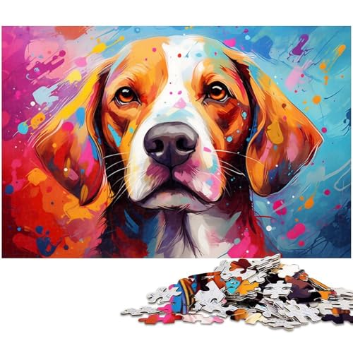 1000 teiliges Puzzle Tier Beagle Puzzle Holzpuzzle Lernspiele Heimdekoration 1000 Teile (75 x 50 cm) von zouxangzz