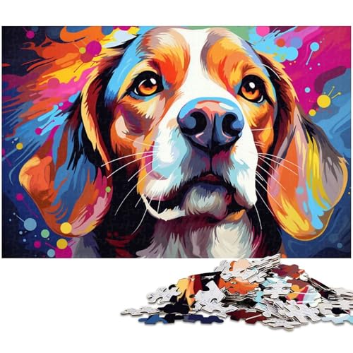 1000 teiliges Puzzle Tier Beagle Puzzle Holzpuzzle Lernspiele Heimdekoration 1000 Teile (75 x 50 cm) von zouxangzz