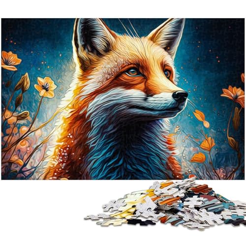 1000 teiliges Puzzle Tier Fuchs Puzzle für Kinder Holzpuzzle Lernspiele für Erwachsene 1000 Teile (75 x 50 cm) von zouxangzz