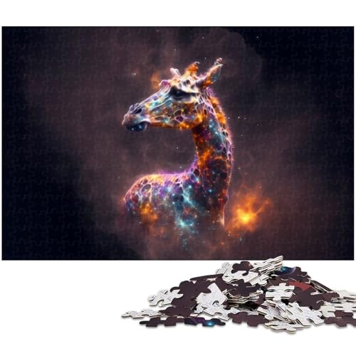 1000 teiliges Puzzle Tier Giraffe Puzzle für Erwachsene Papierpuzzle anspruchsvolles Spiel 1000 Teile (38 x 26 cm) von zouxangzz
