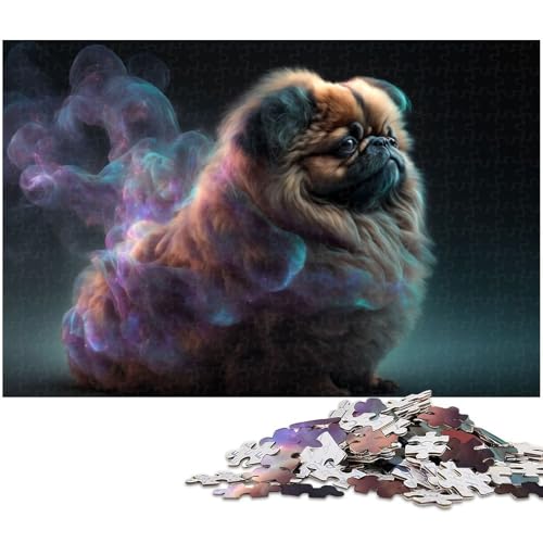 1000 teiliges Puzzle Tier Pekinese Puzzle für Erwachsene Papierpuzzle anspruchsvolles Spiel 1000 Teile (38 x 26 cm) von zouxangzz