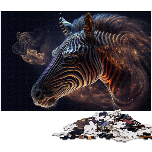 1000 teiliges Puzzle Tier Zebra Puzzle für Erwachsene Papierpuzzle anspruchsvolles Spiel 1000 Teile (38 x 26 cm) von zouxangzz