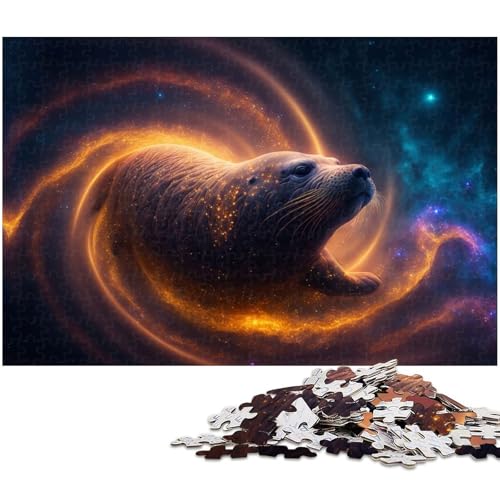 1000 teiliges Puzzle Tierrobben Puzzle für Erwachsene Papierpuzzle für Sommerliebhaber 1000 Teile (38 x 26 cm) von zouxangzz