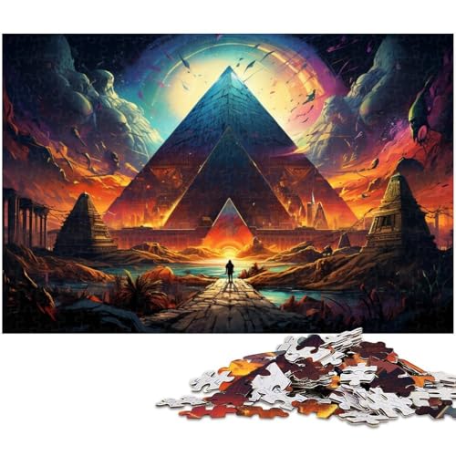 1000 teiliges Puzzle Weltraum Wüste ägyptische Pyramiden Puzzle für Erwachsene Holzpuzzle anspruchsvolles Spiel 1000 Teile (75 x 50 cm) von zouxangzz