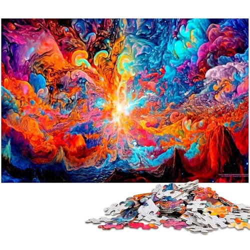 1000 teiliges Puzzle abstrakte farbenfrohe Puzzles Holzpuzzles Lernspiele Heimdekoration (Größe 75 x 50 cm) von zouxangzz