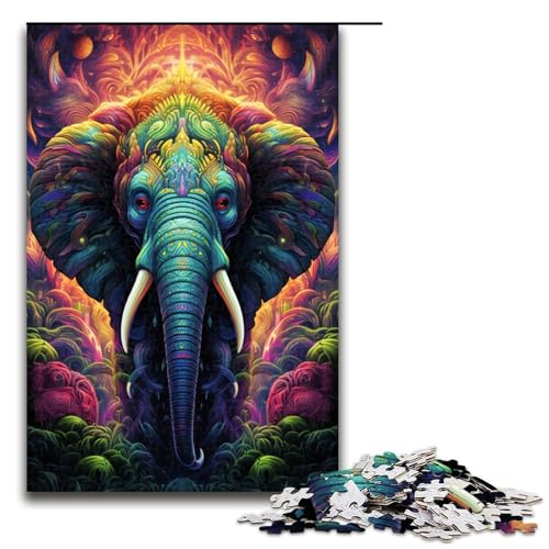 1000 teiliges Puzzle bunt Psychedelischer Elefant Puzzle für Erwachsene und Kinder Holzpuzzle pädagogisches Spielzeug zum Stressabbau 75 x 50 cm 1000 teiliges Puzzle bunt Psychedelischer Elefant Puzzle für Erwachsene und Kinder Holzpuzzle pädagogisches Spielzeug zum Stressabbau 75 x 50 cm von zouxangzz
