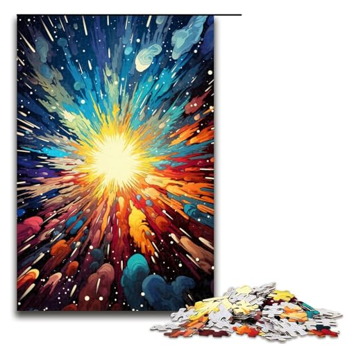 1000 teiliges Puzzle bunt mit Sternen und Weltraummotiven für Erwachsene und Kinder Holzpuzzle pädagogisches Spielzeug zum Stressabbau 75 x 50 cm von zouxangzz