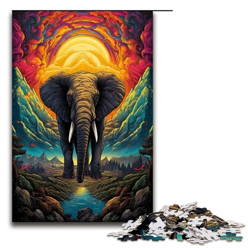 1000 teiliges Puzzle bunter Elefant für Erwachsene und Kinder Holzpuzzle pädagogisches Spielzeug zum Stressabbau 75 x 50 cm 1000 teiliges Puzzle bunter Elefant für Erwachsene und Kinder Holzpuzzle pädagogisches Spielzeug zum Stressabbau 75 x 50 cm von zouxangzz