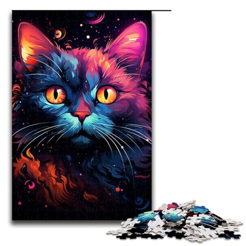 1000 teiliges Puzzle buntes Fantasie Kätzchen Holzpuzzle Lernspiele Heimdekoration 75 x 50 cm 1000 teiliges Puzzle buntes Fantasie Kätzchen Holzpuzzle Lernspiele Heimdekoration 75 x 50 cm von zouxangzz
