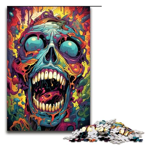 1000 teiliges Puzzle buntes Fantasy Monster Puzzle für Erwachsene Holzpuzzle anspruchsvolles Spiel 75 x 50 cm von zouxangzz