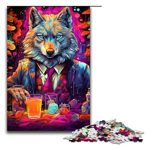 1000 teiliges Puzzle buntes Gekritzel Wolf Puzzle Holzpuzzle Lernspiele Heimdekoration 75 x 50 cm 1000 teiliges Puzzle buntes Gekritzel Wolf Puzzle Holzpuzzle Lernspiele Heimdekoration 75 x 50 cm von zouxangzz