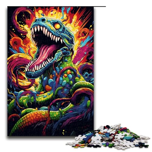 1000 teiliges Puzzle buntes Giftschlangen Puzzle für Erwachsene Holzpuzzle Familienspiele 75 x 50 cm von zouxangzz