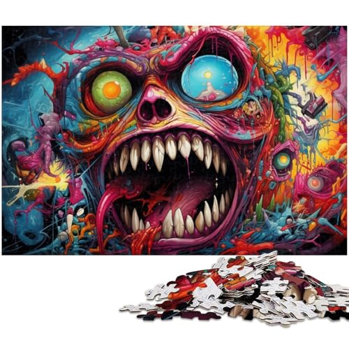 1000 teiliges Puzzle buntes Höllenmonster Puzzle für Erwachsene Papierpuzzle anspruchsvolles Spiel 1000 Teile (38 x 26 cm) von zouxangzz