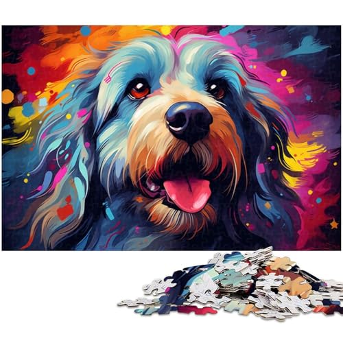1000 teiliges Puzzle buntes Hunde Malpuzzle Holzpuzzle Lernspiele Heimdekoration 1000 Teile (75 x 50 cm) von zouxangzz
