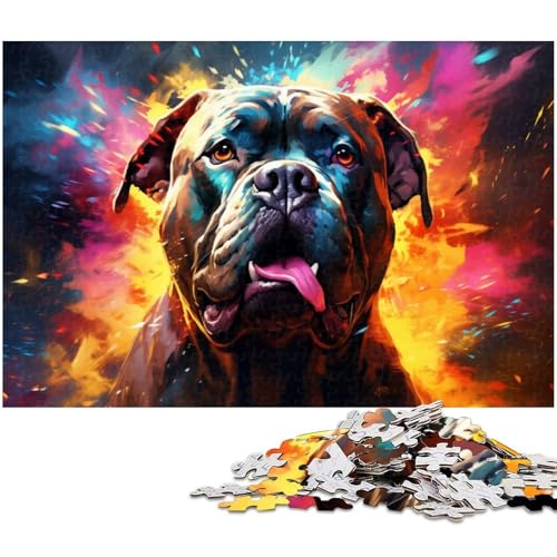 1000 teiliges Puzzle buntes Hunde Malpuzzle für Erwachsene Holzpuzzle Familiendekoration 1000 Teile (75 x 50 cm) von zouxangzz