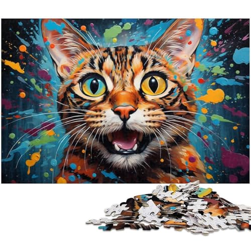 1000 teiliges Puzzle buntes Katzen Malpuzzle für Erwachsene und Kinder Papierpuzzle tolles Geschenk für Erwachsene 1000 PCS (38 x 26 cm) von zouxangzz