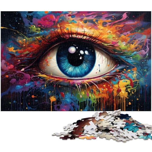 1000 teiliges Puzzle buntes Kunstaugen Puzzle für Erwachsene Holzpuzzle Familiendekoration 1000 PCS (75 x 50 cm) von zouxangzz