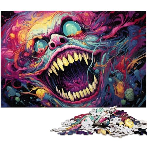 1000 teiliges Puzzle buntes Monster Puzzle für Erwachsene Papierpuzzle tolle Geschenke zu Weihnachten 1000 Teile (38 x 26 cm) von zouxangzz