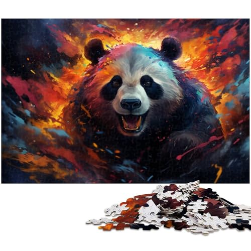 1000 teiliges Puzzle buntes Panda Puzzle für Erwachsene Holzpuzzle anspruchsvolles Spiel 1000 Teile (75 x 50 cm) von zouxangzz