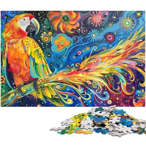 1000 teiliges Puzzle buntes Papageien Puzzle für Kinder Papierpuzzle Lernspiele für Erwachsene (Größe 38 x 26 cm) von zouxangzz