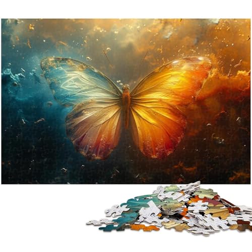 1000 teiliges Puzzle buntes Schmetterlings Puzzle für Kinder Holzpuzzle Lernspiele für Erwachsene (Größe 75 x 50 cm) von zouxangzz