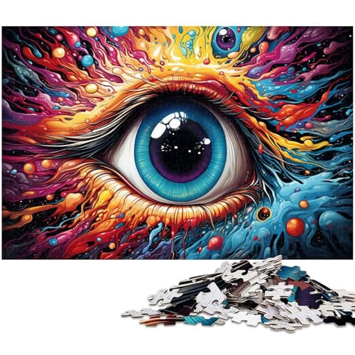 1000 teiliges Puzzle buntes psychedelisches Augen Puzzle für Erwachsene Holzpuzzle anspruchsvolles Spiel 1000 Teile (75 x 50 cm) von zouxangzz