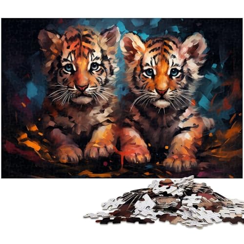 1000 teiliges Puzzle farbenfroh niedlich Tiger Holzpuzzle Lernspiele Heimdekoration 1000 Teile (75 x 50 cm) von zouxangzz