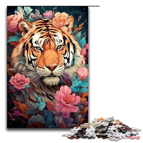 1000 teiliges Puzzle farbenfroh psychedelisch Fantasie Blumen Tiger Puzzle für Erwachsene und Kinder Holzpuzzle pädagogisches Spielzeug zum Stressabbau 75 x 50 cm 1000 teiliges Puzzle farbenfroh psychedelisch Fantasie Blumen Tiger Puzzle für Erwachsene und Kinder Holzpuzzle pädagogisches Spielzeug zum Stressabbau 75 x 50 cm von zouxangzz