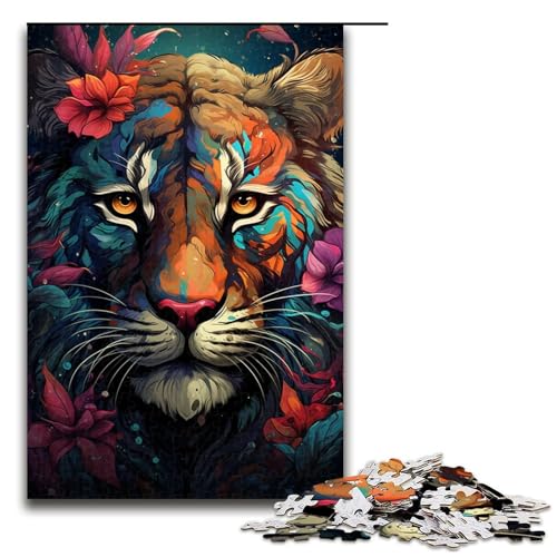 1000 teiliges Puzzle farbenfroh psychedelisch Fantasie Blumen Tiger Puzzle für Erwachsene und Kinder Holzpuzzle pädagogisches Spielzeug zum Stressabbau 75 x 50 cm 1000 teiliges Puzzle farbenfroh psychedelisch Fantasie Blumen Tiger Puzzle für Erwachsene und Kinder Holzpuzzle pädagogisches Spielzeug zum Stressabbau 75 x 50 cm von zouxangzz