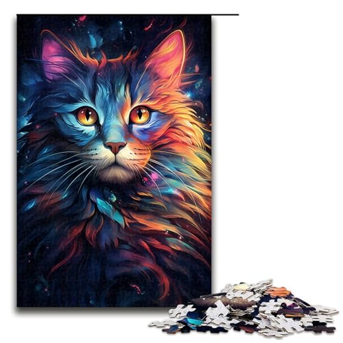 1000 teiliges Puzzle farbenfroh psychedelisch Fantasie Katze Holzpuzzle Lernspiele Heimdekoration 75 x 50 cm 1000 teiliges Puzzle farbenfroh psychedelisch Fantasie Katze Holzpuzzle Lernspiele Heimdekoration 75 x 50 cm von zouxangzz