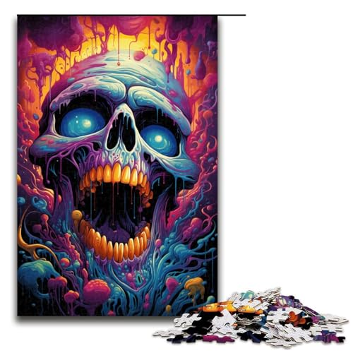 1000 teiliges Puzzle farbenfroh psychedelisch Fantasie Totenkopf Holzpuzzle Lernspiele Heimdekoration 75 x 50 cm 1000 teiliges Puzzle farbenfroh psychedelisch Fantasie Totenkopf Holzpuzzle Lernspiele Heimdekoration 75 x 50 cm von zouxangzz