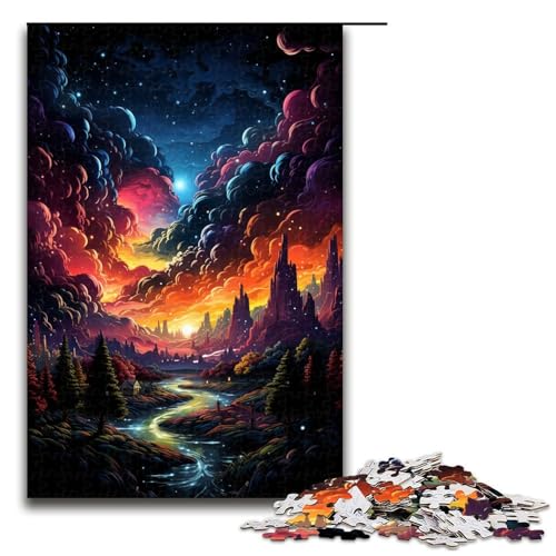 1000 teiliges Puzzle farbenfroh psychedelisch Weihnachtsnacht Holzpuzzle Lernspiele Heimdekoration 75 x 50 cm 1000 teiliges Puzzle farbenfroh psychedelisch Weihnachtsnacht Holzpuzzle Lernspiele Heimdekoration 75 x 50 cm von zouxangzz