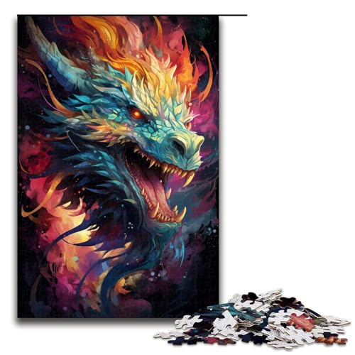 1000 teiliges Puzzle farbenfroh psychedelisch asiatischer Drache Holzpuzzle Lernspiele Heimdekoration 75 x 50 cm 1000 teiliges Puzzle farbenfroh psychedelisch asiatischer Drache Holzpuzzle Lernspiele Heimdekoration 75 x 50 cm von zouxangzz