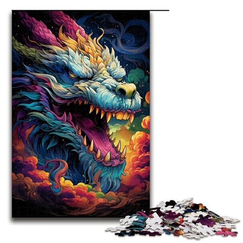 1000 teiliges Puzzle farbenfroh psychedelisch asiatischer Drache Holzpuzzle Lernspiele Heimdekoration 75 x 50 cm 1000 teiliges Puzzle farbenfroh psychedelisch asiatischer Drache Holzpuzzle Lernspiele Heimdekoration 75 x 50 cm von zouxangzz
