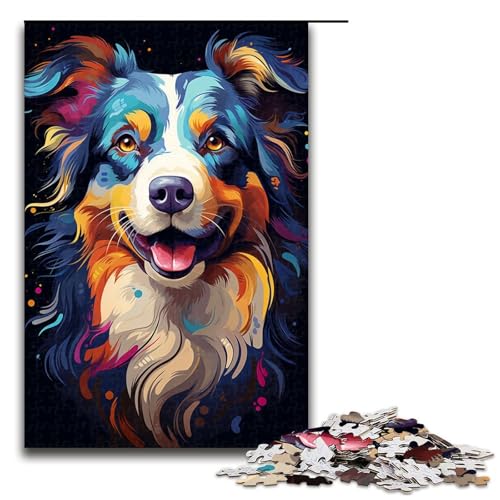 1000 teiliges Puzzle farbenfroh psychedelisch australischer Schäferhund Holzpuzzle Lernspiele Heimdekoration 75 x 50 cm 1000 teiliges Puzzle farbenfroh psychedelisch australischer Schäferhund Holzpuzzle Lernspiele Heimdekoration 75 x 50 cm von zouxangzz