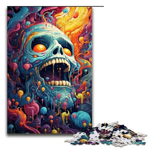 1000 teiliges Puzzle farbenfroh psychedelisch böser Totenkopf Puzzle für Erwachsene und Kinder Holzpuzzle pädagogisches Spielzeug zum Stressabbau 75 x 50 cm 1000 teiliges Puzzle farbenfroh psychedelisch böser Totenkopf Puzzle für Erwachsene und Kinder Holzpuzzle pädagogisches Spielzeug zum Stressabbau 75 x 50 cm von zouxangzz