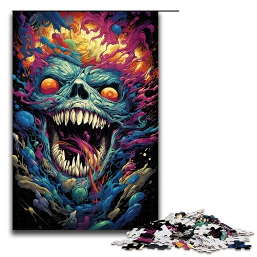 1000 teiliges Puzzle farbenfroh psychedelisch böser Totenkopf Puzzle für Erwachsene und Kinder Holzpuzzle pädagogisches Spielzeug zum Stressabbau 75 x 50 cm 1000 teiliges Puzzle farbenfroh psychedelisch böser Totenkopf Puzzle für Erwachsene und Kinder Holzpuzzle pädagogisches Spielzeug zum Stressabbau 75 x 50 cm von zouxangzz