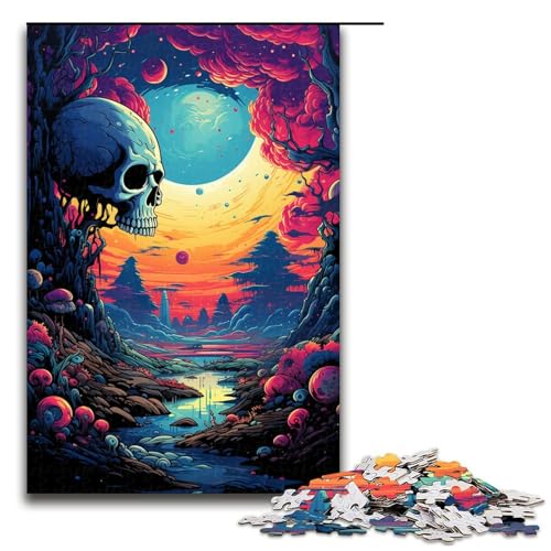 1000 teiliges Puzzle farbenfrohe Fantasielandschaft Puzzle für Erwachsene Holzpuzzle Familienspiele 75 x 50 cm von zouxangzz